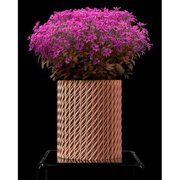 Ghiveci de flori 3d Folium Premium rotund 14.5 x 16.7 cm, Culoare Maro 3dv0016 foto