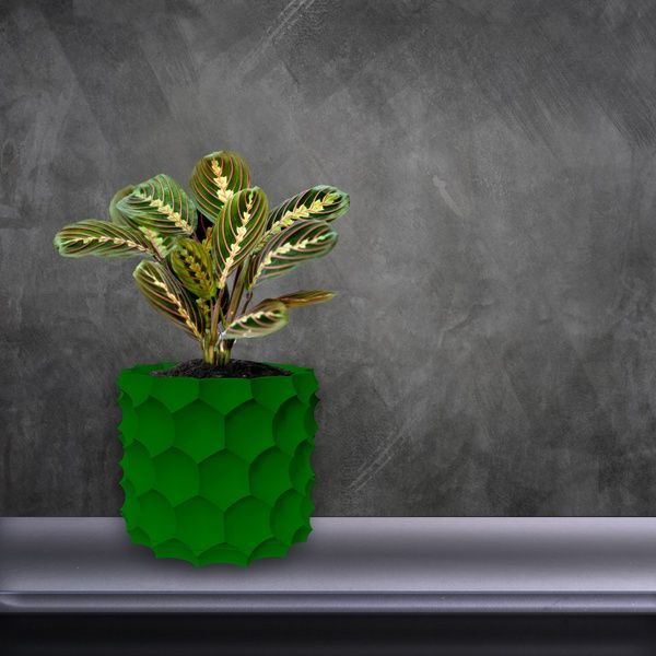 Ghiveci de flori 3d, Razorix , rotund 18 x 16.5 cm, Culoare Verde 3dv0870 foto