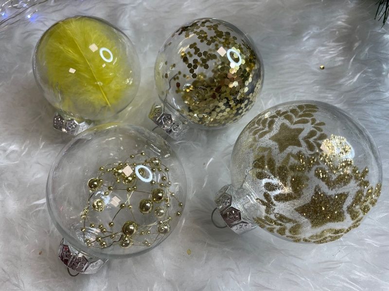 Set globuri de Craciun Inedit, 30 bucati, 7cm, transparente si auriu CA-0882 foto