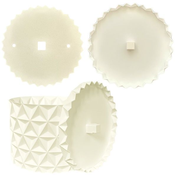 Ghiveci de flori 3d, Trigrix , rotund 13 x 12 cm, Culoare Аlb 3dv0922 foto