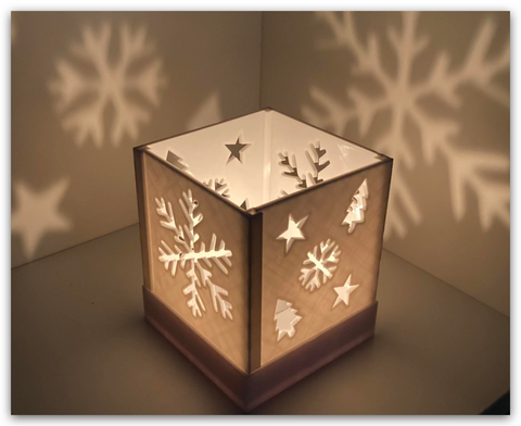 3D Decorative Lamp &ldquo;Christmas Light Cube&rdquo; lampa ambientala, lampă de masa, cadou elegant de Crăciun 11x13 cm 3dl0010 foto
