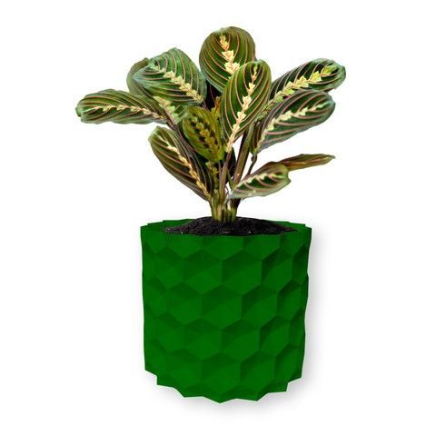 Ghiveci de flori 3d, Geonix , rotund 18 x 16.5 cm, Culoare Verde 3dv0723 foto