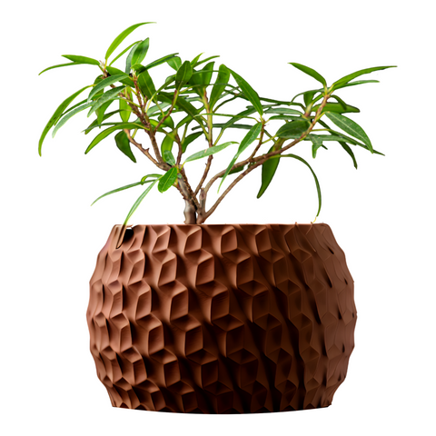 Ghiveci de flori 3d Antic Premium rotund 19 x 13.5 cm, Culoare Maro 3dv0092 foto