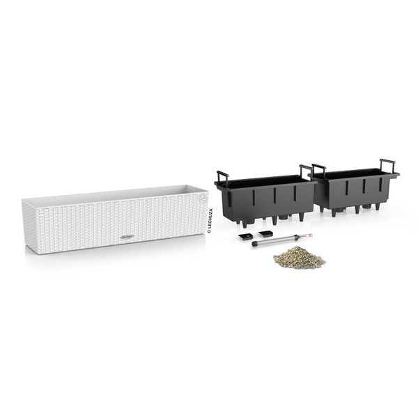 Ghiveci inteligent Lechuza Balconera Cottage 80 dreptunghiular 12 l 19 x 79 x 19 cm, Culoare Alb 15610 foto