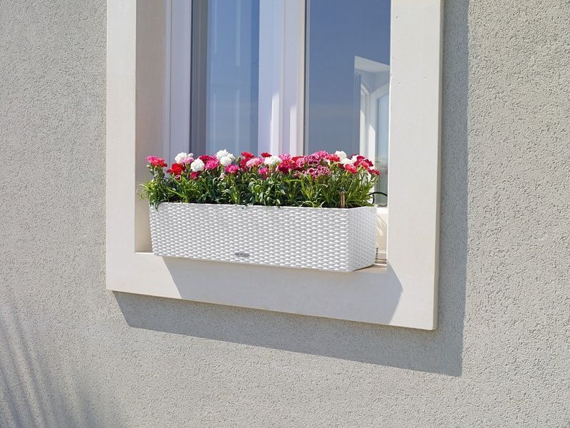 Ghiveci inteligent Lechuza Balconera Cottage 80 dreptunghiular 12 l 19 x 79 x 19 cm, Culoare Alb 15610 foto