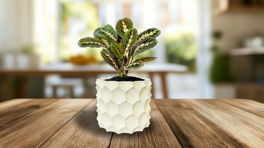 Ghiveci de flori 3d, Razorix , rotund 13 x 12 cm, Culoare Аlb 3dv0873 foto