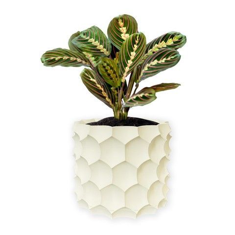 Ghiveci de flori 3d, Razorix , rotund 14.5 x 13.5 cm, Culoare Аlb 3dv0874 foto
