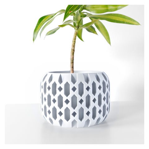 Ghiveci de flori 3d Geolux Premium rotund 19 x 12.5 cm, Culoare Аlb 3dv0112 foto