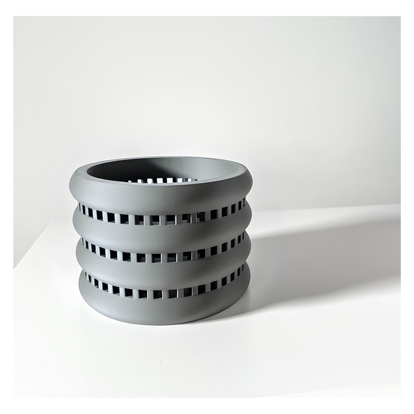 Ghiveci de flori 3d Orchid Lume Premium rotund 15 x 12 cm, Culoare Gri 3dv0237 foto