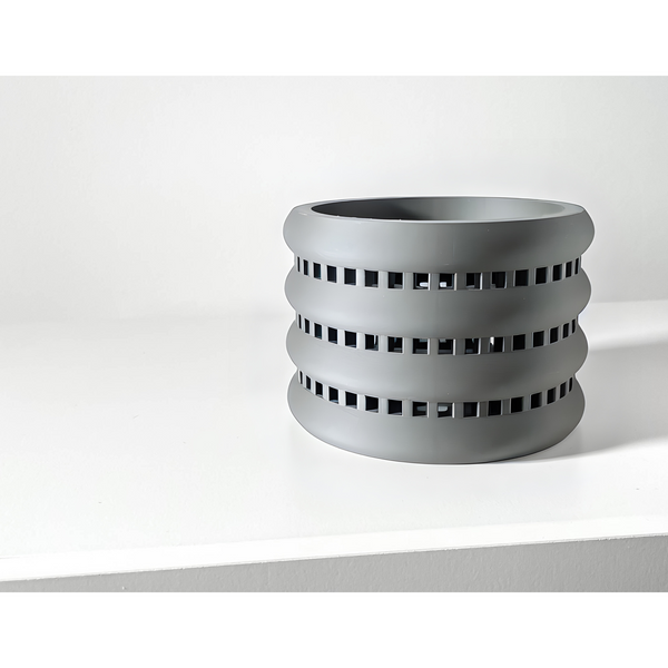 Ghiveci de flori 3d Orchid Lume Premium rotund 15 x 12 cm, Culoare Gri 3dv0237 foto