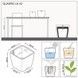 Ghiveci inteligent Lechuza Quadro Premium LS 43 pătrat 32 l 43 x 39 cm, Culoare Negru 16189 foto 2