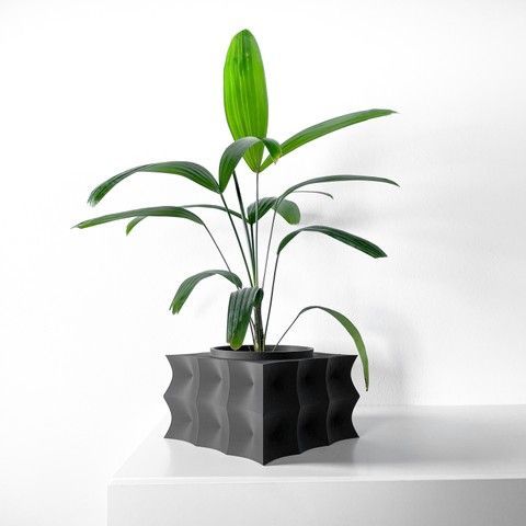 Ghiveci de flori 3d Bloomex patrat 13 x 9 cm, Culoare Antracit 3dv0461 foto