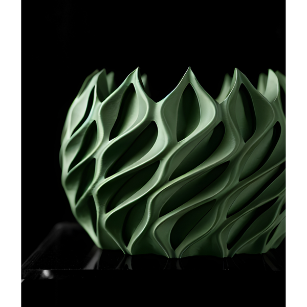 Ghiveci de flori 3d Flame Premium rotund 12 x 9 cm, Culoare Verde 3dv0156 foto