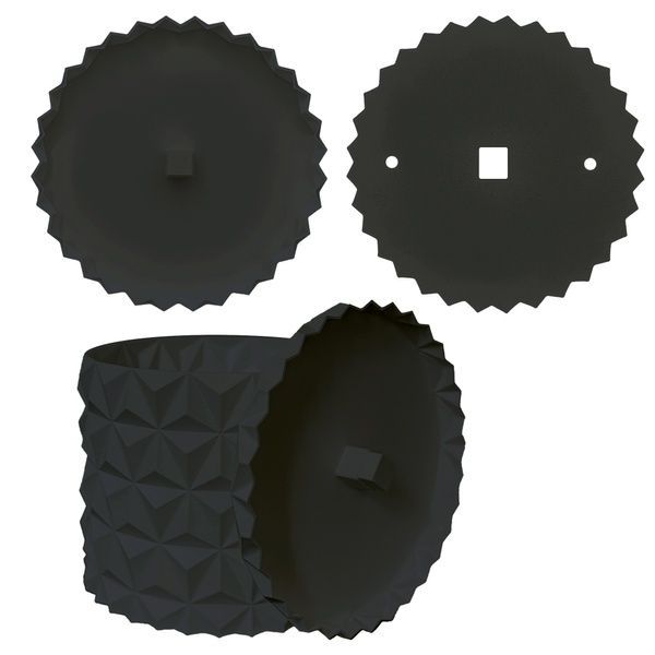 Ghiveci de flori 3d, Krystar , rotund 14.5 x 13.5 cm, Culoare Antracit 3dv0748 foto