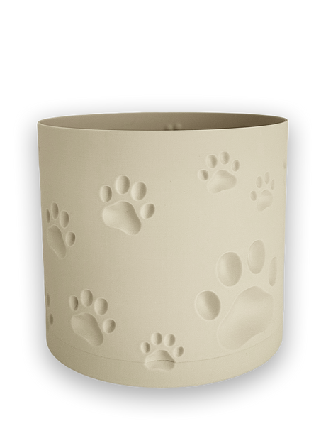 Ghiveci de flori 3d, Trace Animal , rotund 18 x 16.5 cm, Culoare Аlb 3dv0975 foto
