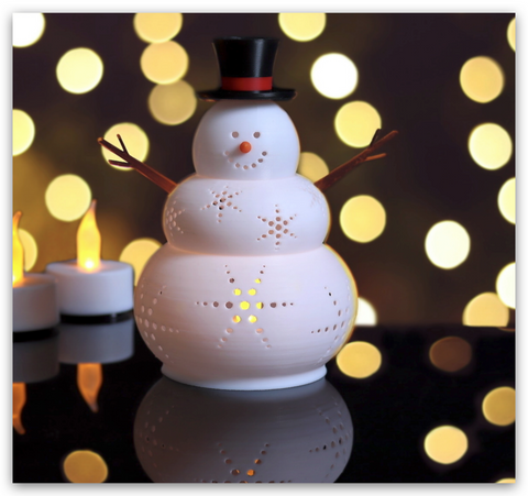 3D Decorative Lamp &ldquo;Glowing Snowman&rdquo; lampa ambientala, lampă de masa, cadou elegant de Crăciun 10x14.5 cm 3dl0012 foto