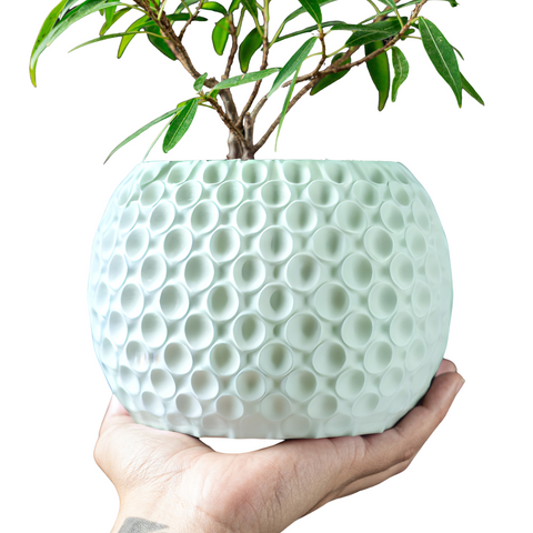 Ghiveci de flori 3d Sferra rotund 18 x 15 cm, Culoare Alb 3dv0381 foto