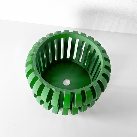 Ghiveci de flori 3d Spike rotund 14 x 10 cm, Culoare Negru 3dv0429 foto