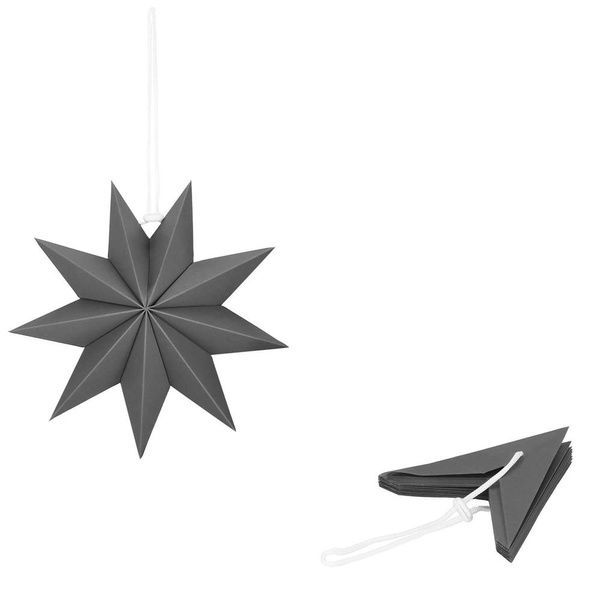 Stea decorativa 3D din hartie, cu 9 colturi, 30cm, argintie CA-1105 foto