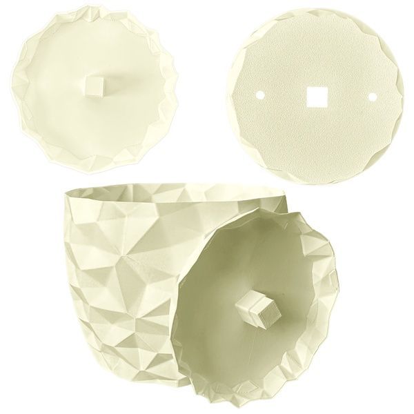 Ghiveci de flori 3d, Dunora , rotund 11 x 10 cm, Culoare Аlb 3dv0675 foto