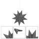 Stea decorativa 3D din hartie, cu 9 colturi, 30cm, argintie CA-1105 foto 10