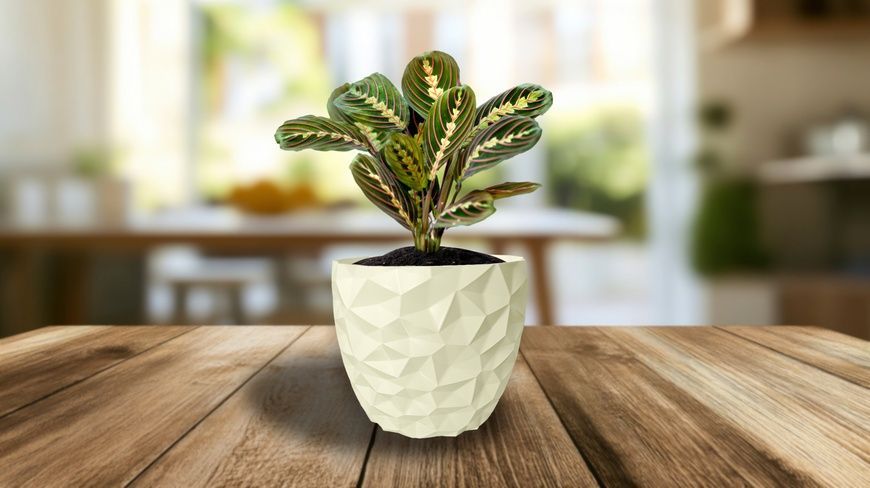 Ghiveci de flori 3d, Dunora , rotund 11 x 10 cm, Culoare Аlb 3dv0675 foto