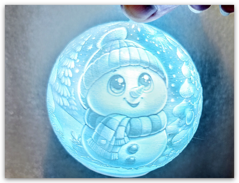 3D Decorative Lamp &ldquo;Snowman Sphere&rdquo; lampa ambientala, lampă de masa, cadou elegant de Crăciun 10x11.5 cm 3dl0013 foto