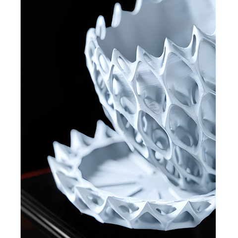 Ghiveci de flori 3d Lavarra ridicat 15 x 13 cm, Culoare Alb 3dv0474 foto
