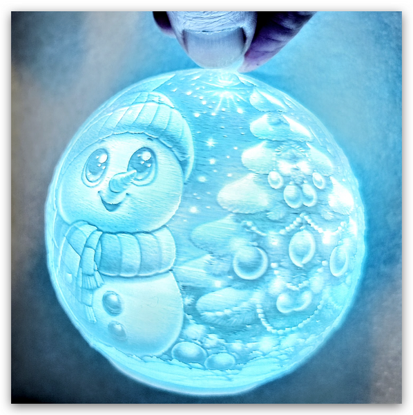 3D Decorative Lamp &ldquo;Snowman Sphere&rdquo; lampa ambientala, lampă de masa, cadou elegant de Crăciun 10x11.5 cm 3dl0013 foto