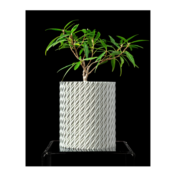 Ghiveci de flori 3d Folium Premium rotund 12.5 x 14,3 cm, Culoare Аlb 3dv0020 foto