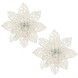 Set 10 ornamente pentru bradul de Craciun, stea Poinsettia, 14cm, alb cu sclipici 10xCA-0729 foto 9
