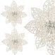 Set 10 ornamente pentru bradul de Craciun, stea Poinsettia, 14cm, alb cu sclipici 10xCA-0729 foto 10