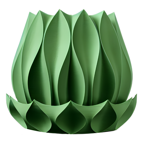 Ghiveci de flori 3d Tallflower Premium rotund 12.5 x 11.5 cm, Culoare Verde 3dv0176 foto