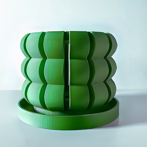 Ghiveci de flori 3d Orchid Noor Premium rotund 15 x 12 cm, Culoare Verde 3dv0265 foto