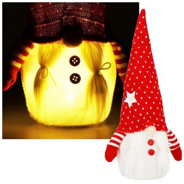 Figurina Craciun, Spiridus, cu iluminare LED, 33cm CA-1246 foto