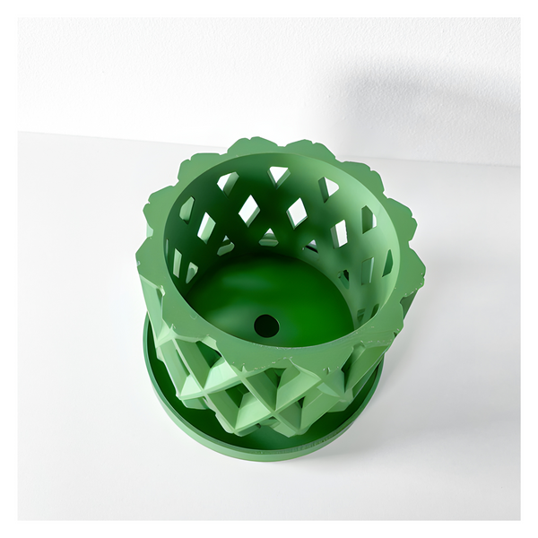 Ghiveci de flori 3d Orchid Halo Premium rotund 17 x 13 cm, Culoare Verde 3dv0203 foto