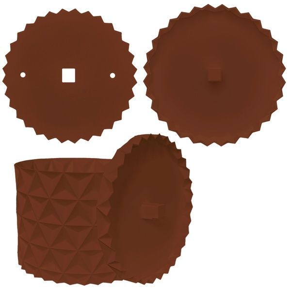 Ghiveci de flori 3d, Trigrix , rotund 11 x 10 cm, Culoare Maro 3dv0927 foto