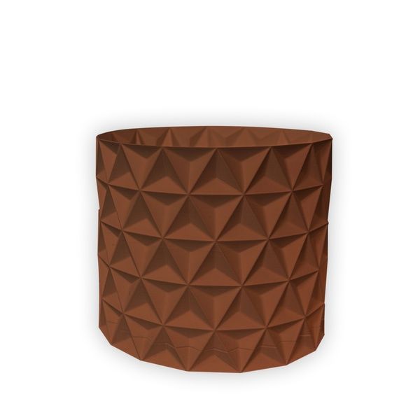 Ghiveci de flori 3d, Trigrix , rotund 11 x 10 cm, Culoare Maro 3dv0927 foto