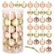 Set globuri de Craciun cu modele de sarbatori, 30 bucati, 6cm, roz si auriu CA-0869 foto 8