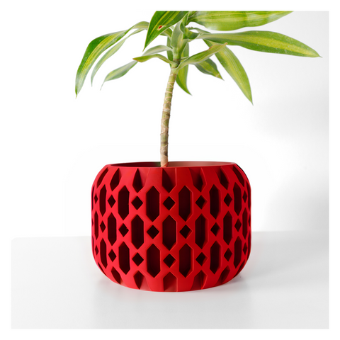 Ghiveci de flori 3d Geolux Premium rotund 10 x 7.5 cm, Culoare Rosu 3dv0125 foto