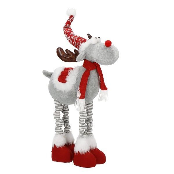 Figurina Craciun, Ren, picioare telescopice, iluminare LED, inaltime reglabila 64-85cm CA-1249 foto