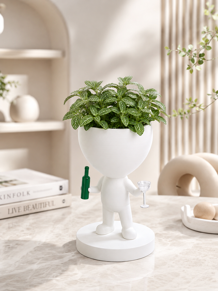 Ghiveci de flori 3D WineBuddy Party, alb, 100 &times; 160 mm 3dv0990 foto