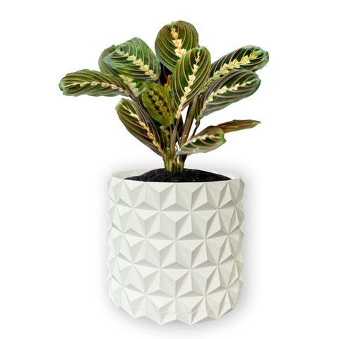 Ghiveci de flori 3d, Krystar , rotund 18 x 16.5 cm, Culoare Аlb 3dv0779 foto