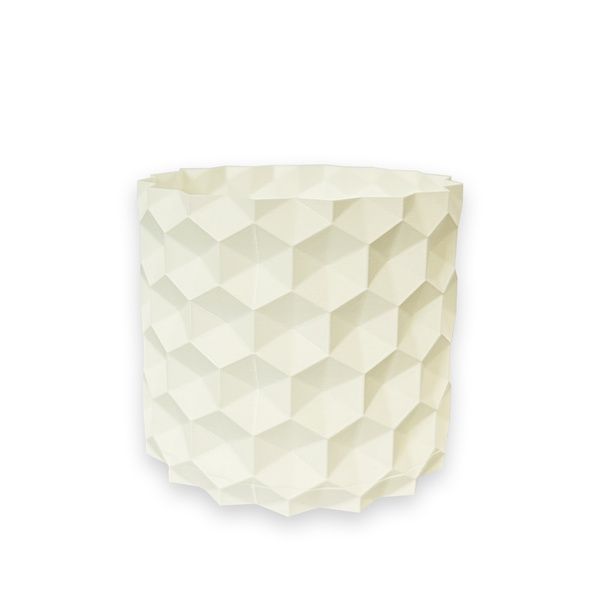 Ghiveci de flori 3d, Geonix , rotund 18 x 16.5 cm, Culoare Аlb 3dv0730 foto