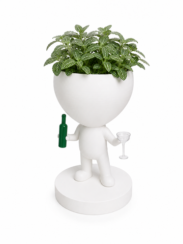 Ghiveci de flori 3D WineBuddy Party, alb, 140 &times; 220 mm 3dv0992 foto