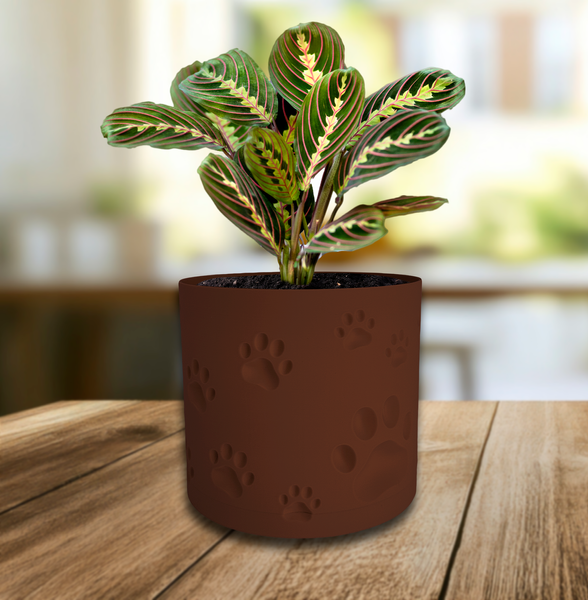 Ghiveci de flori 3d, Trace Animal , rotund 16.5 x 15.5 cm, Culoare Maro 3dv0981 foto