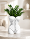Ghiveci &ndash; vază de flori 3D &bdquo;Vivienne Corset&rdquo; alb &ndash; siluetă feminină 130 &times; 170 mm 3dv1042 foto 3