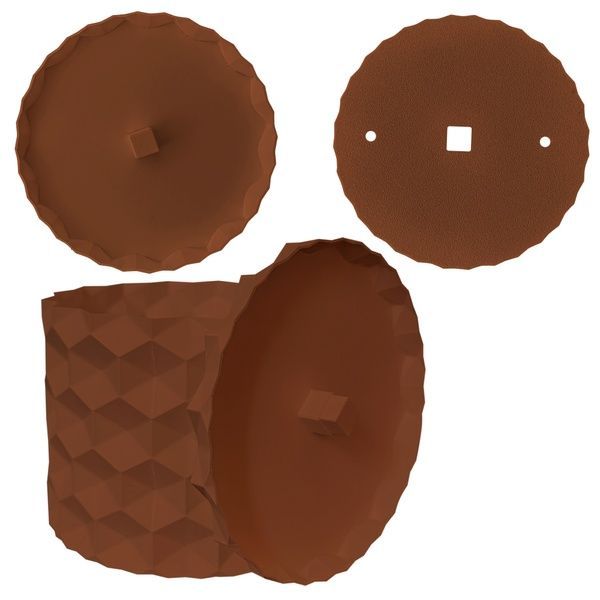 Ghiveci de flori 3d, Geonix , rotund 11 x 10 cm, Culoare Maro 3dv0731 foto