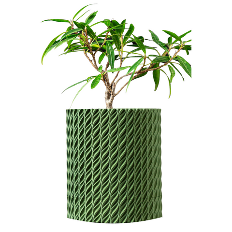 Ghiveci de flori 3d Folium Premium rotund 14.5 x 16.7 cm, Culoare Verde 3dv0046 foto