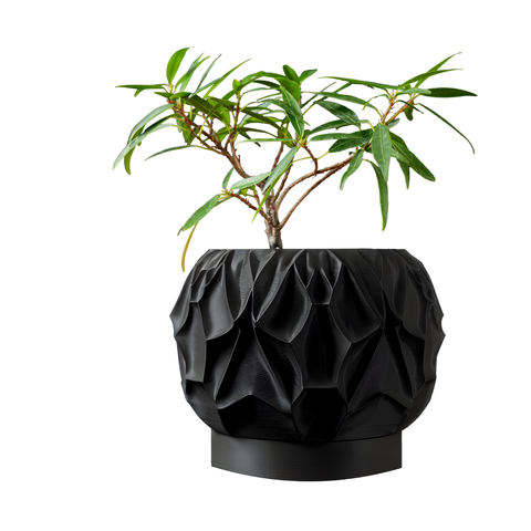 Ghiveci de flori 3d Mistella rotund 17 x 13 cm, Culoare Negru 3dv0392 foto